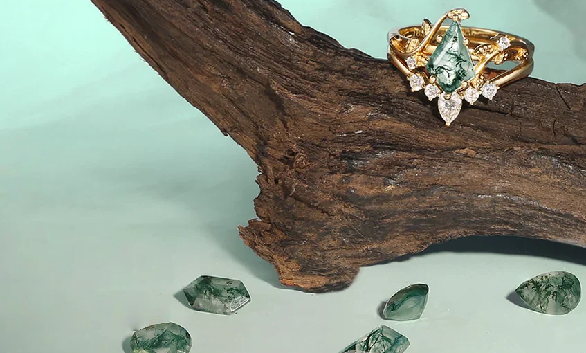 Moss Agate Jewelry Collection - OOAKB
