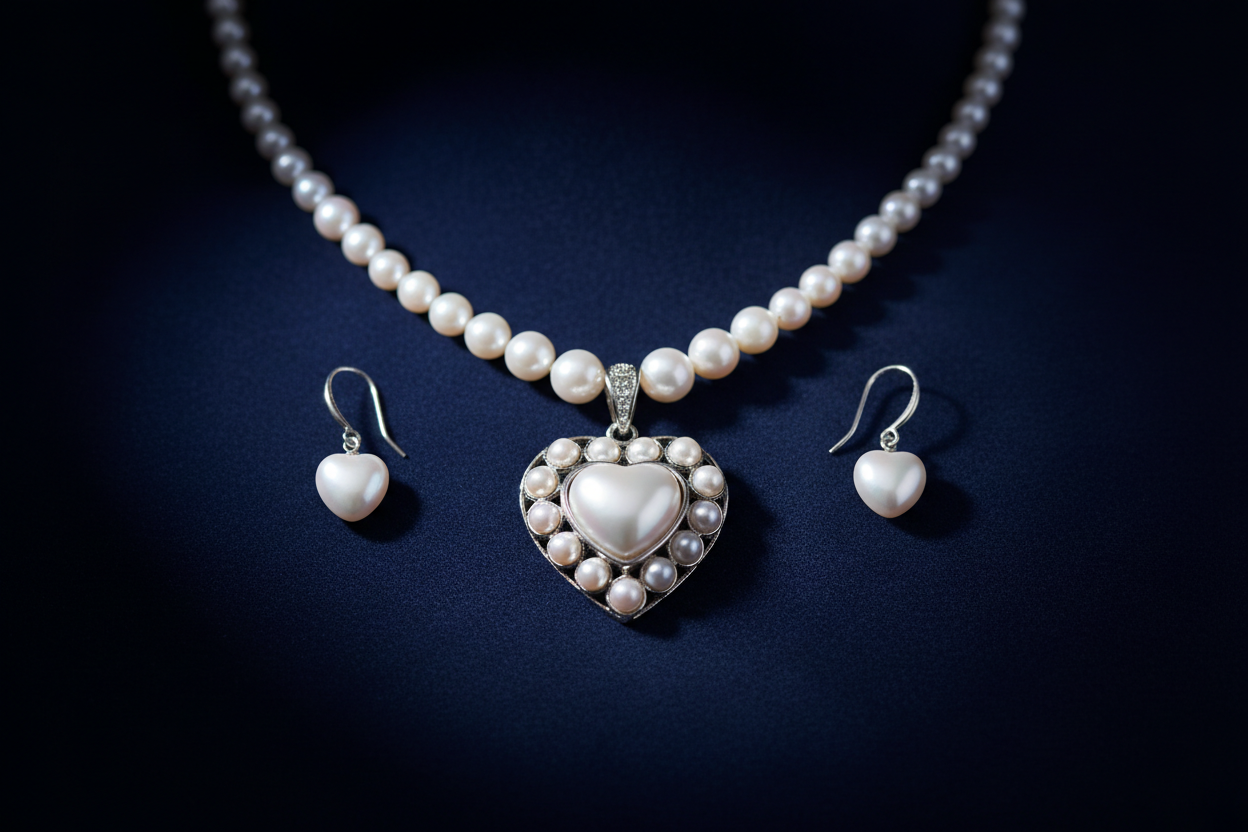 Romantic Heart-Shaped Pearl Jewelry Series - OOAKB