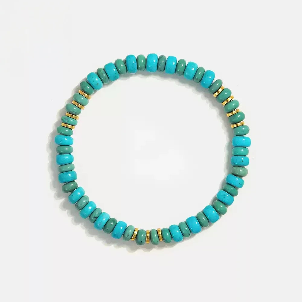 Turquoise Straight-Cut Abacus Bead Bracelet - OOAKB