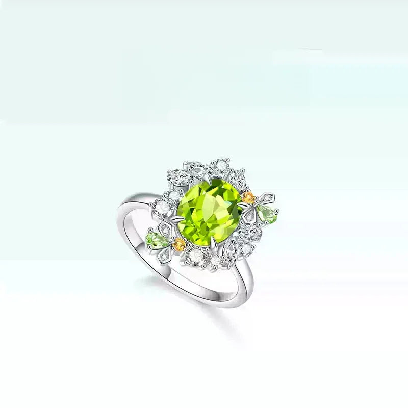 Natural Peridot Firefly Ring - OOAKB