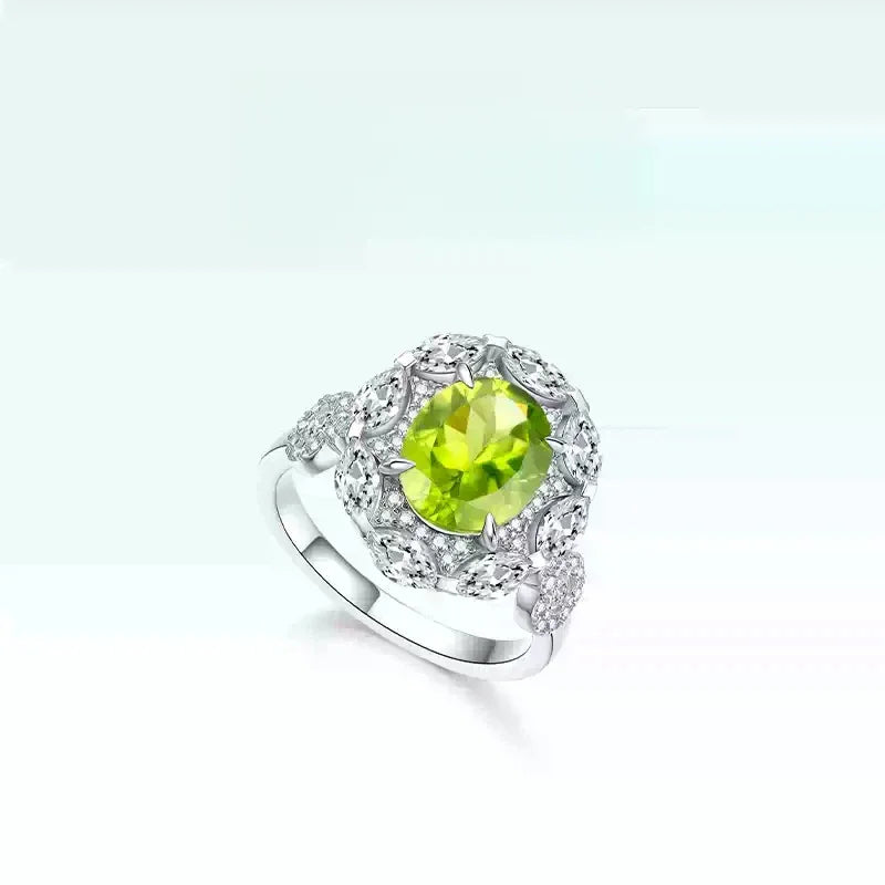 Natural Peridot Gourd Ring - OOAKB