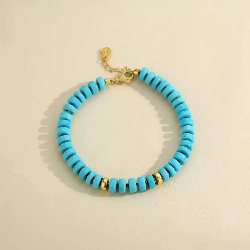 Natural Turquoise Abacus Bead DIY Luxury Bracelet - OOAKB