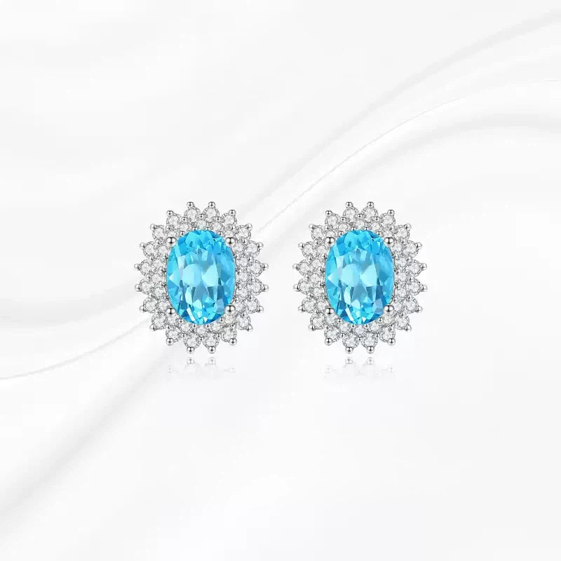 Topaz S925 Silver Gold-Plated Earrings