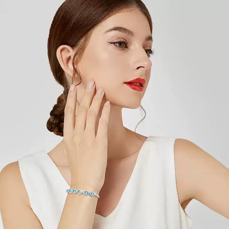 Topaz S925 Silver Elliptical Bracelet