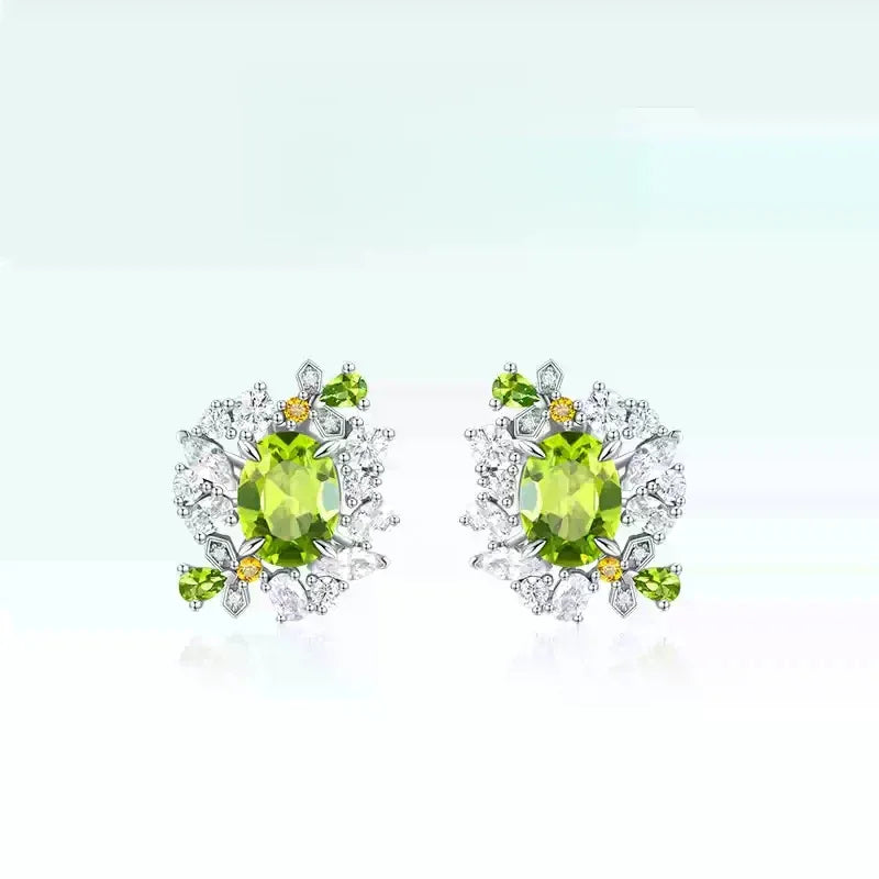 Natural Peridot Firefly Earrings - OOAKB