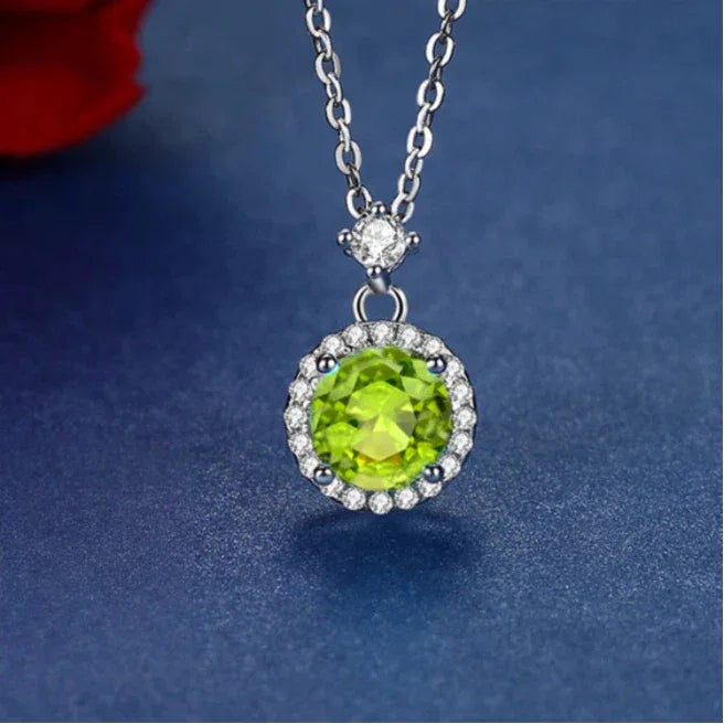 Natural Peridot Round Luxury Collar Necklace - OOAKB