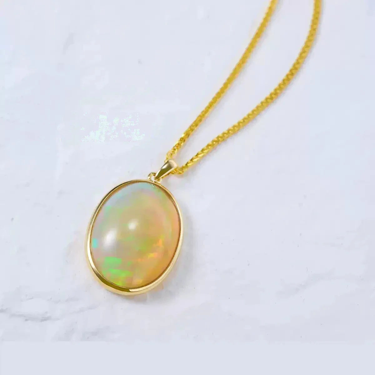 Natural Opal S925 Silver Vintage Necklace - OOAKB