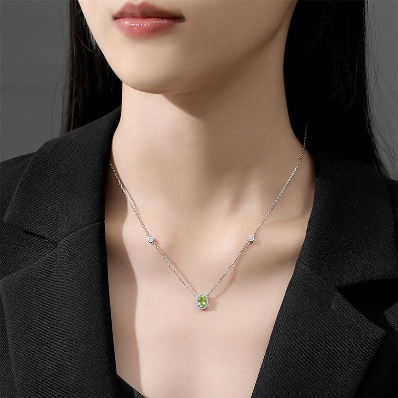 Natural Peridot Teardrop Necklace - OOAKB
