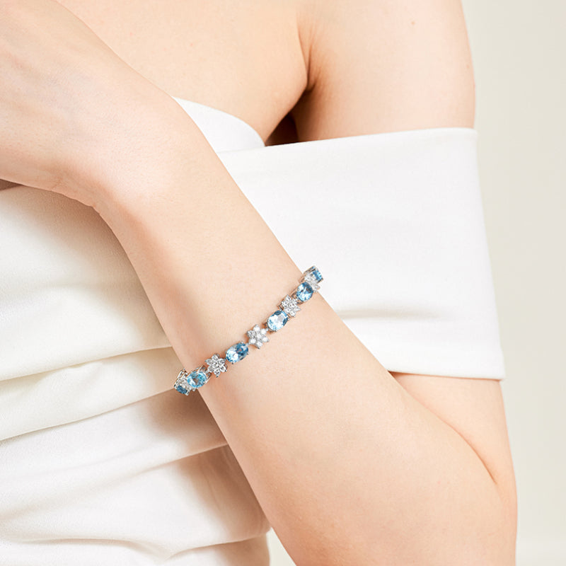 Topaz Sterling Silver Bracelet Women's Style