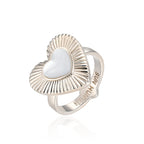 Maillard Retro Heart-Shaped Pearl Open Ring