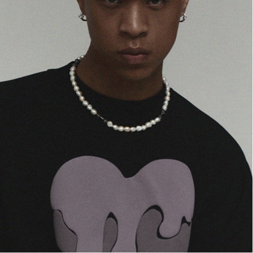 Baroque Irregular Natural Pearl Dumbbell Element Necklace