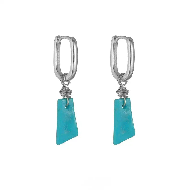 Silver Turquoise Ear Cuffs Unisex - OOAKB