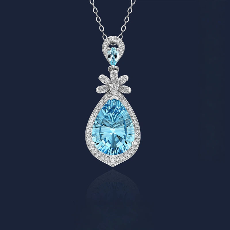 Natural Topaz Collar Chain S925 Silver Women's