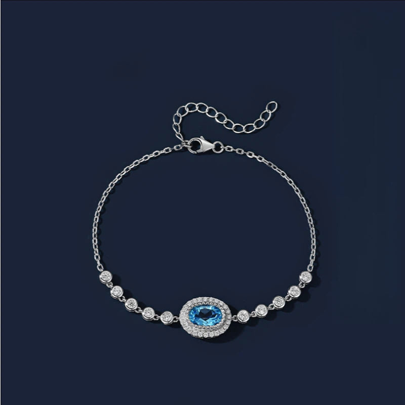 Topaz Ocean Mystery Bracelet S925 Silver Women's Style