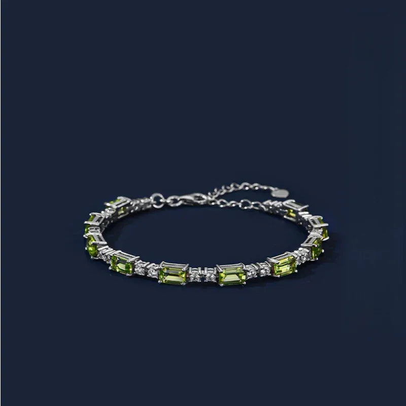 Natural Peridot Adjustable Bracelet Women's Style - OOAKB