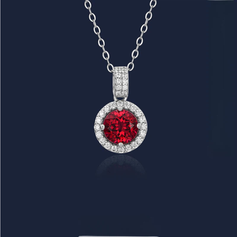 Pigeon Blood Ruby Diamond-Inlaid Light Luxury Clavicle Chain