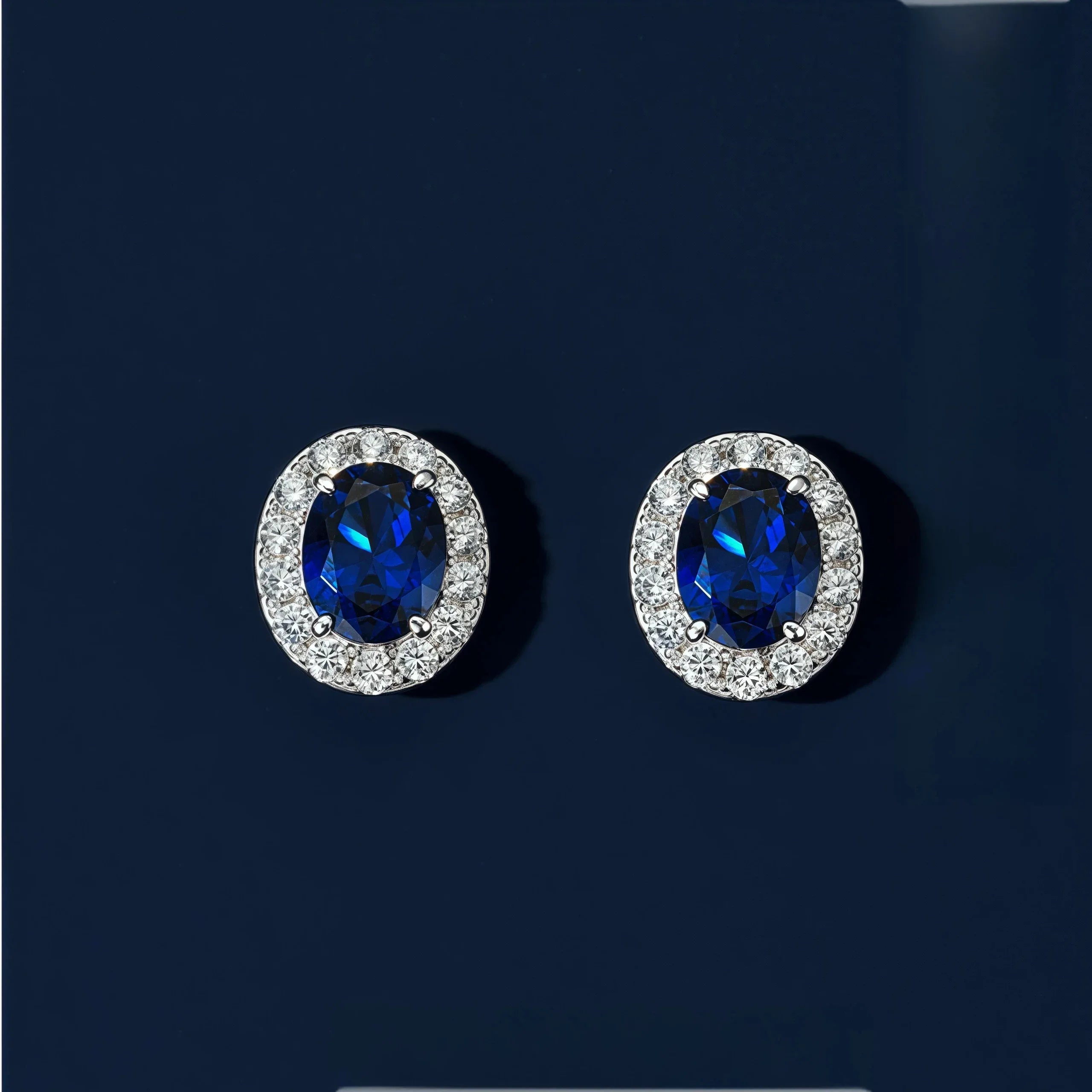 Sapphire Earrings S925 Silver Drop Earrings - OOAKB