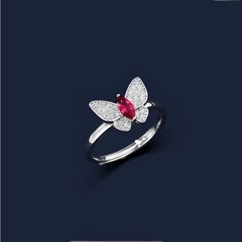Butterfly Ruby Ring S925 Silver