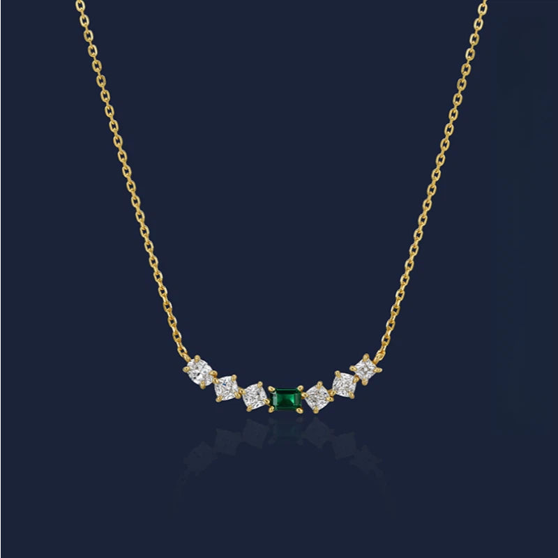 Emerald Elf Necklace S925 Silver Women's Style