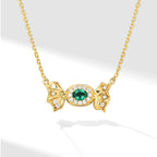 Candy Party Series Emerald Collar Necklace S925 Silver Women's Style