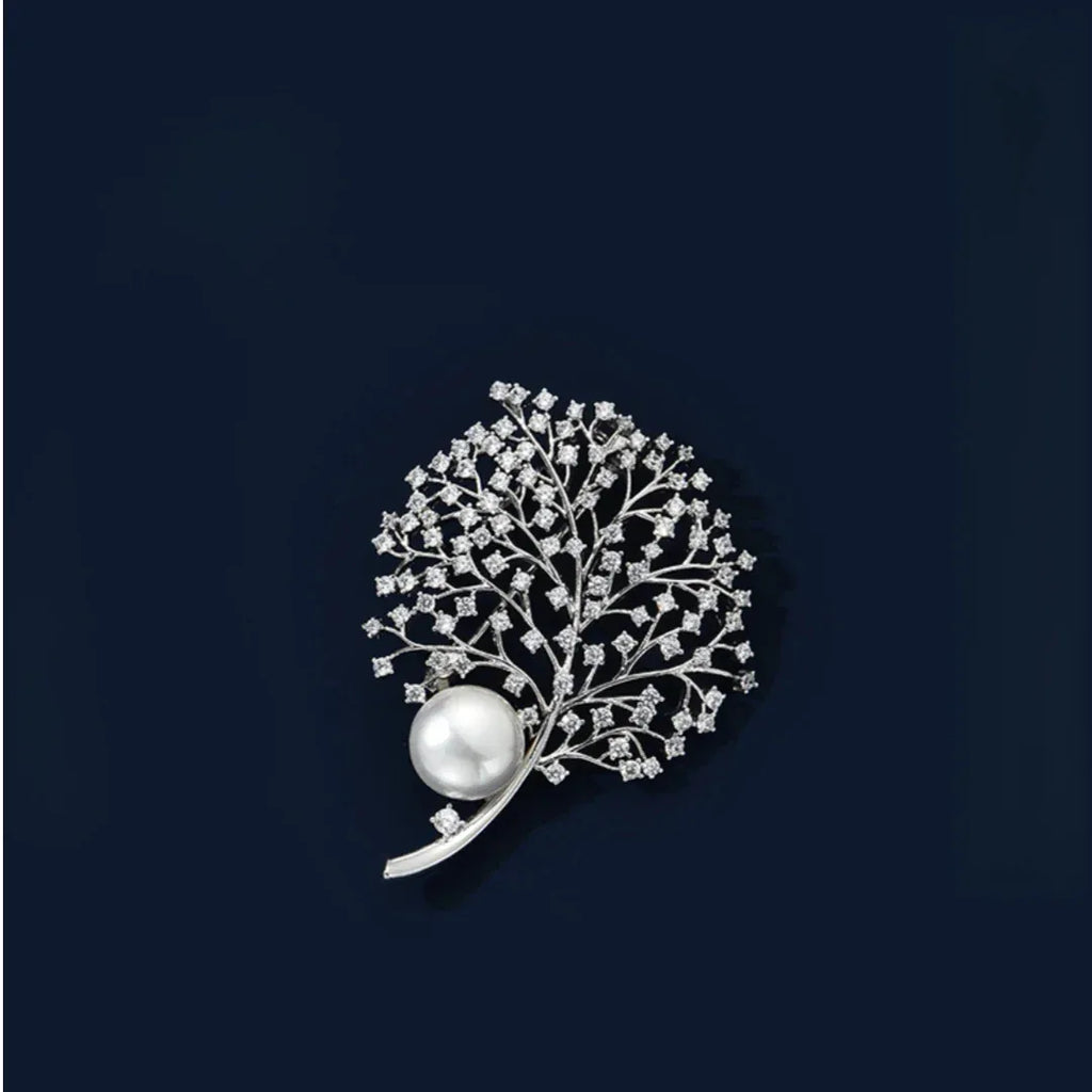 Freshwater Pearl Tree of Life Brooch S925 Silver Women's Style - OOAKB