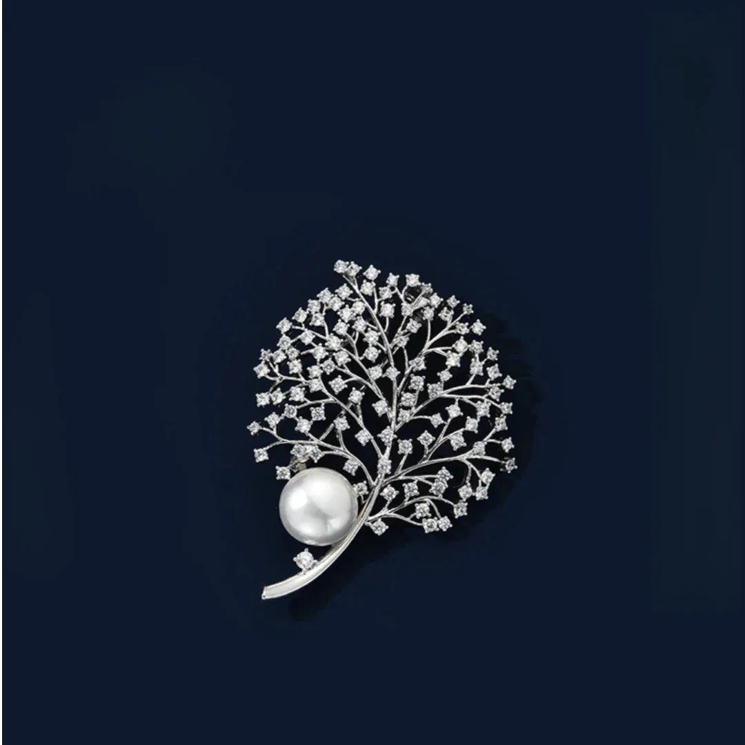 Freshwater Pearl Tree of Life Brooch S925 Silver Women's Style - OOAKB