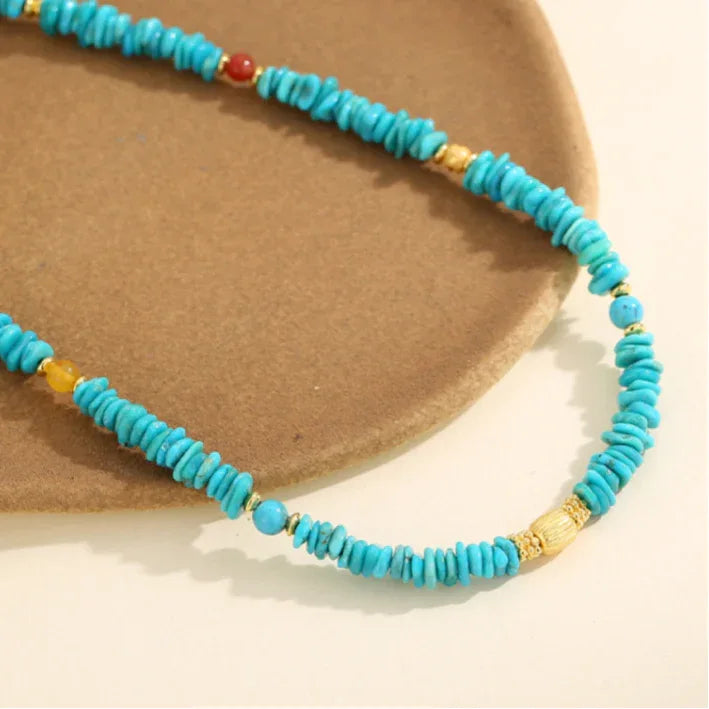 Natural Turquoise Multi-Gem Luxury Necklace - OOAKB