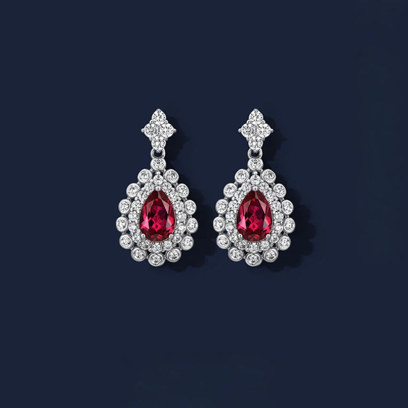 Starlight Series Ruby Teardrop Earrings