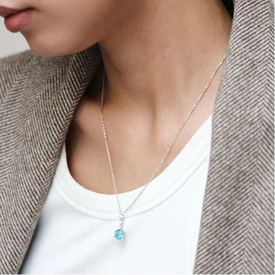 Topaz S925 Rhodium Plated Bubble Necklace - OOAKB