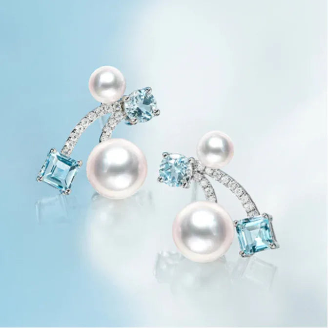 Topaz S925 Silver Saltwater Pearl Earrings - OOAKB