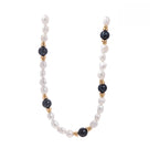 Baroque Pearl & Tiger Eye Stone Layered Necklace