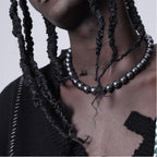 Black Shell Pearl Collarbone Chain Unisex