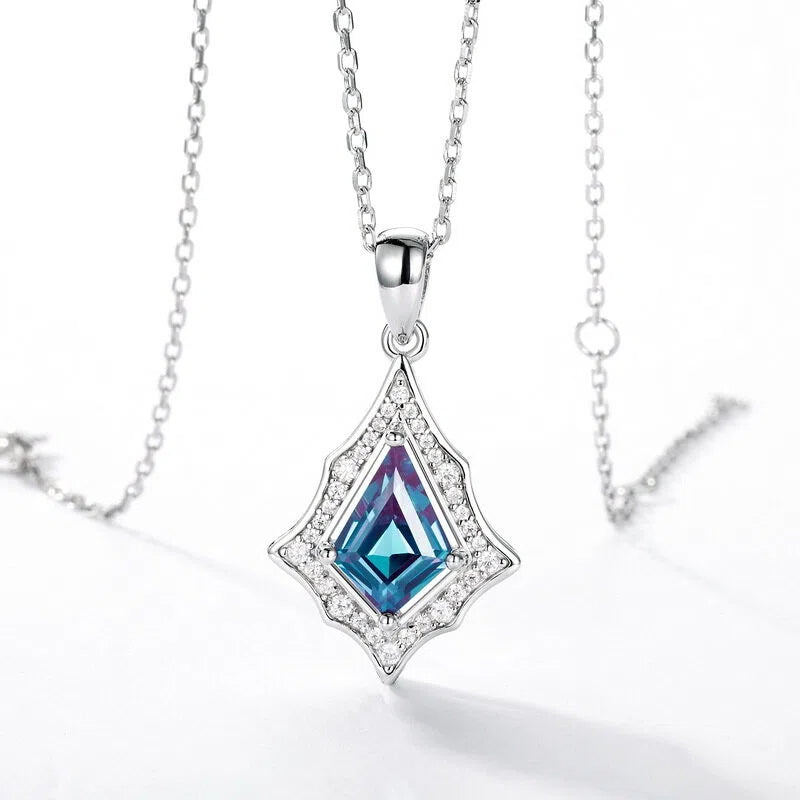 Silver Alexandrite Collarbone Chain Women's Style