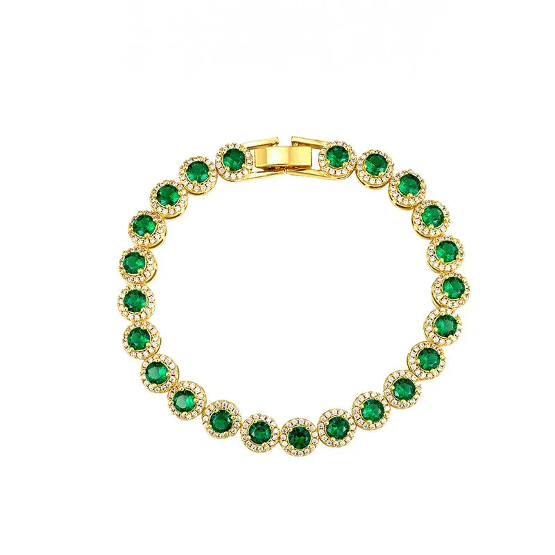 18K Gold Emerald Tennis Bracelet - OOAKB