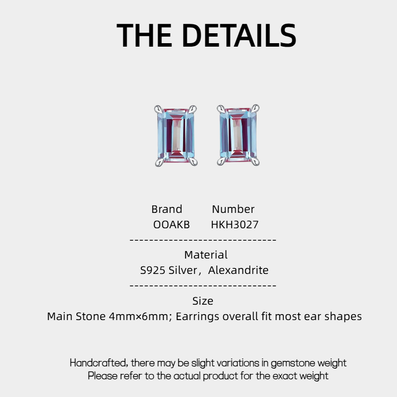 Alexandrite Minimalist Geometric Earrings