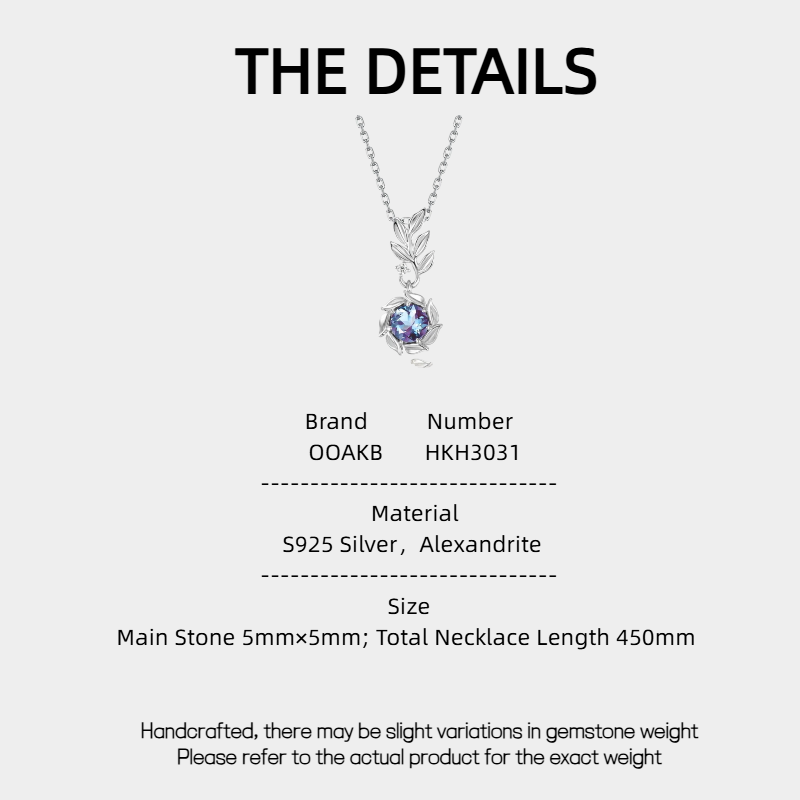 Alexandrite Flower Necklace Women's Style