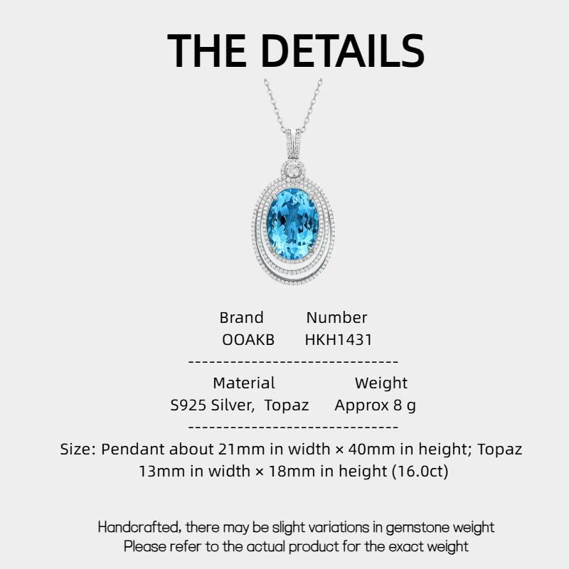 Natural Topaz Pigeon Egg Necklace