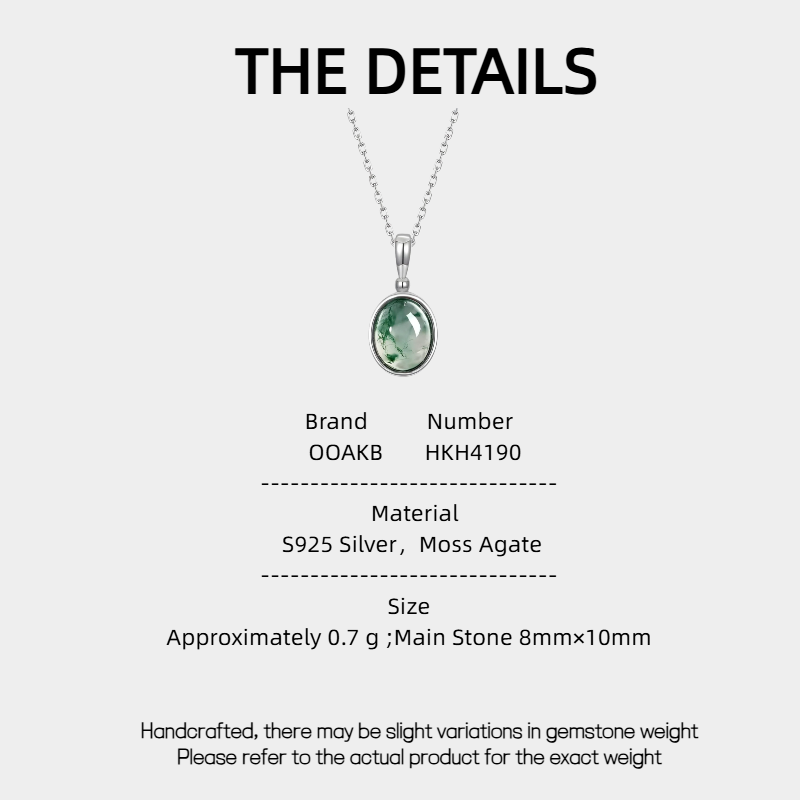 Polished Moss Agate Collarbone Necklace