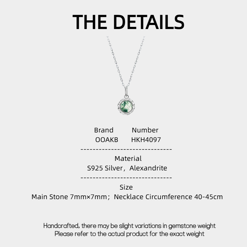 Unique Fashion Cabochon Moss Agate Pendant Necklace