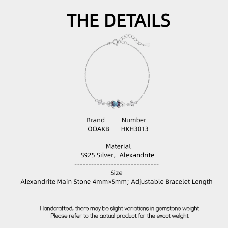 Silver Alexandrite Ins Style Personalized Bracelet