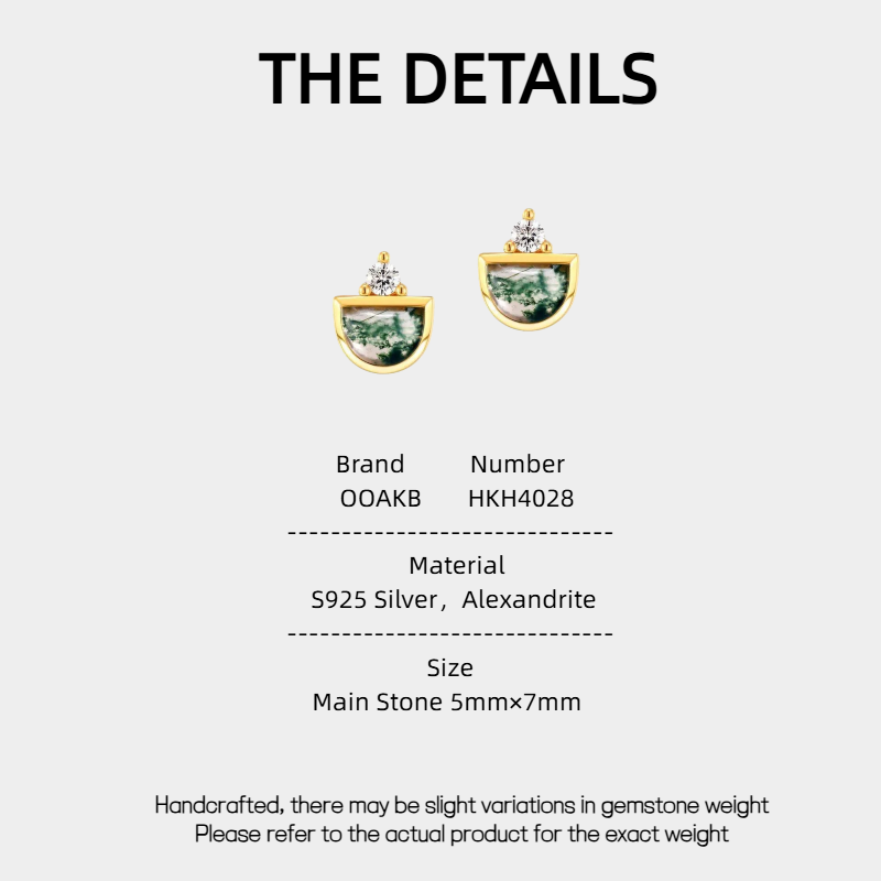 Moss Stone Geometric Earrings Unisex