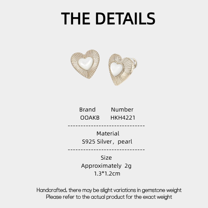 Moonlight Series Small Size Heart-Shaped Pearl Earrings
