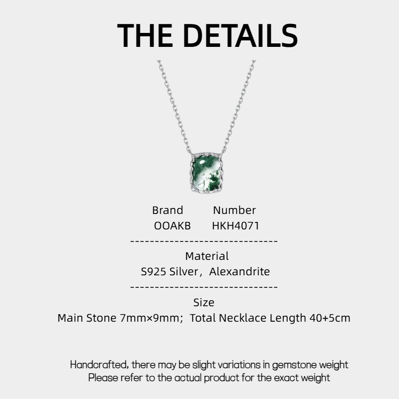 Minimalist Moss Agate Collarbone Necklace