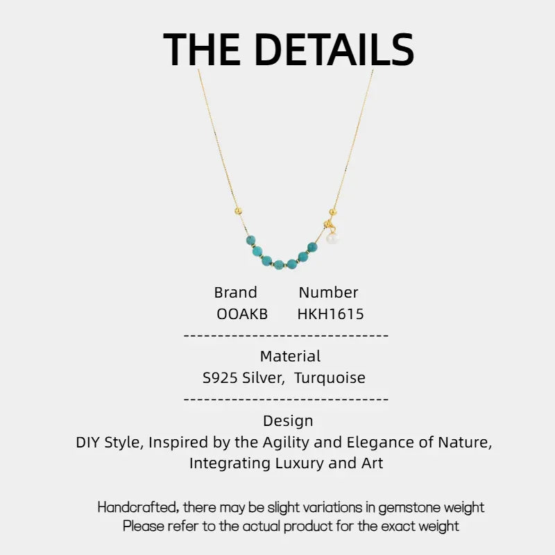 Natural Turquoise Pearl DIY Luxury Necklace - OOAKB
