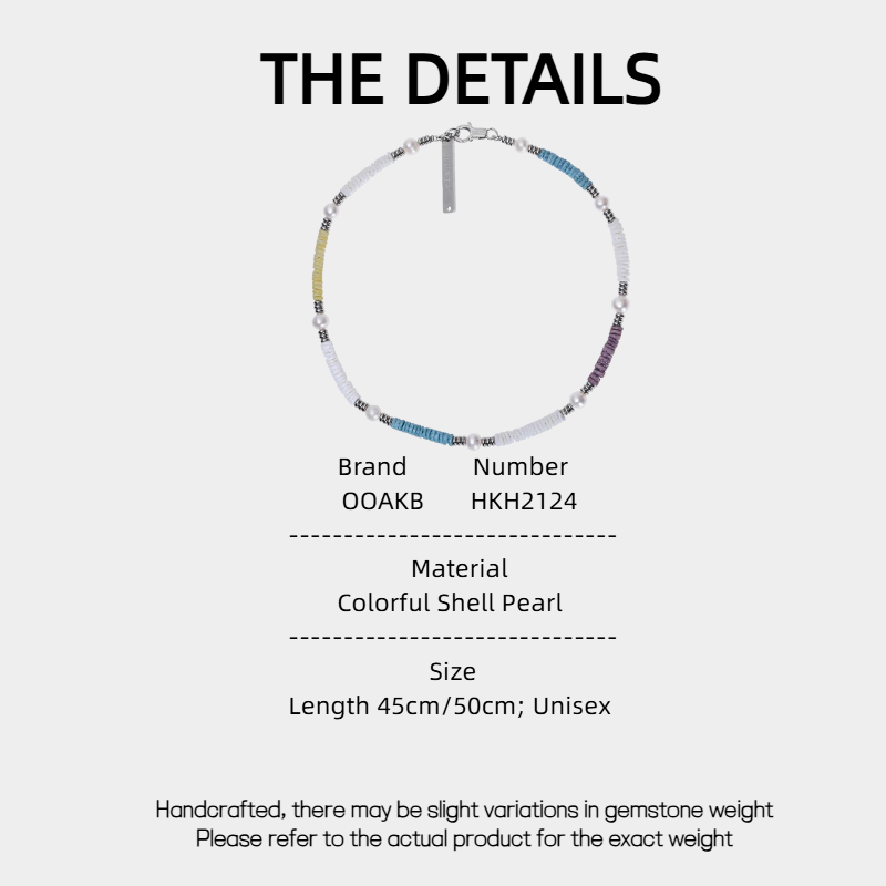 Colorful Shell Pearl Necklace Unisex