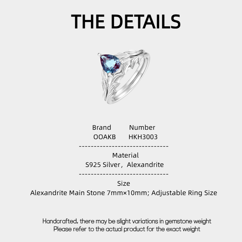 Silver Alexandrite Stackable Ring Women's Style