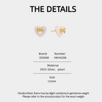 Minimalist Temperament Bowknot Heart-Shaped Pearl Earrings