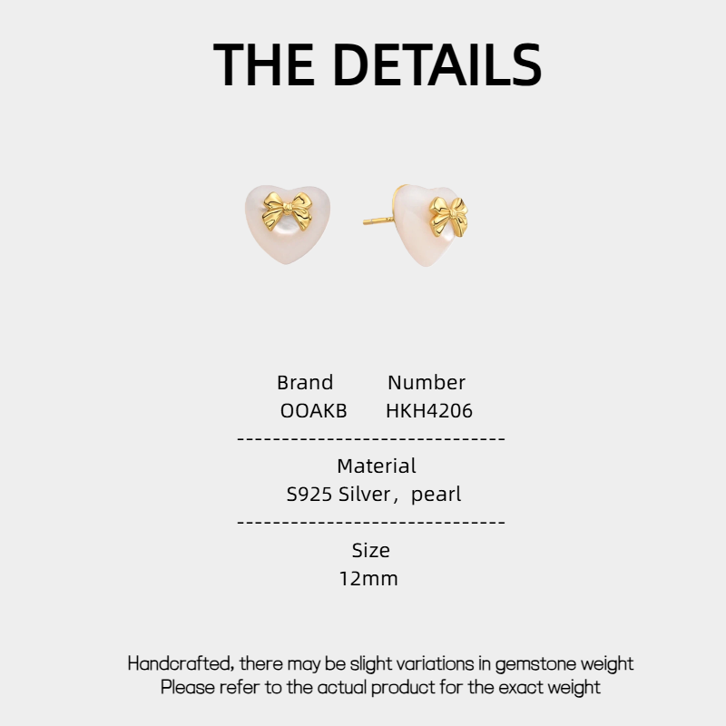 Minimalist Temperament Bowknot Heart-Shaped Pearl Earrings