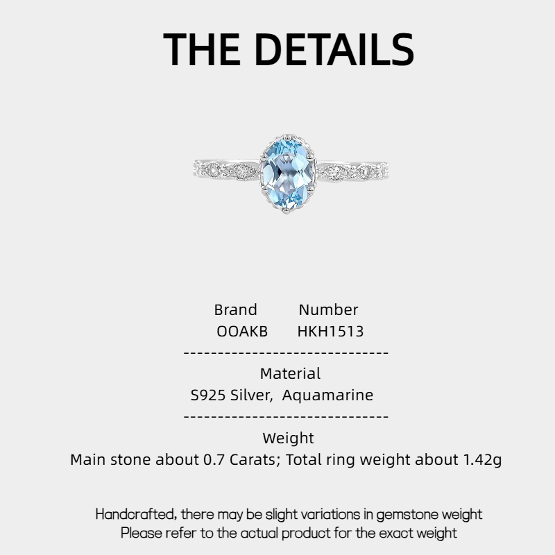 Crown Feather Series Brazilian Gem-Grade Natural Aquamarine Crown Ring