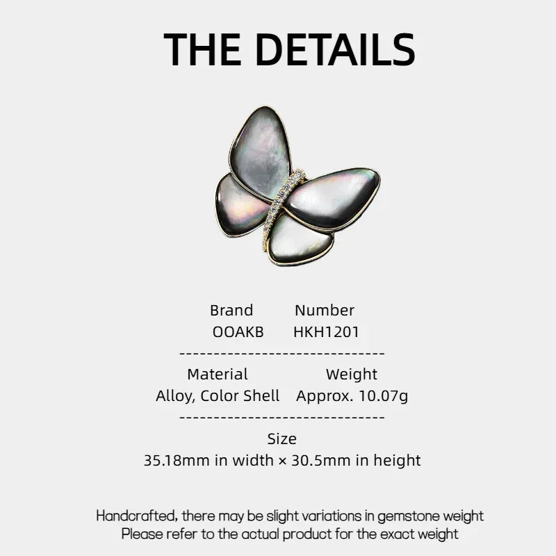 Color Shell Butterfly Brooch Women's Style - OOAKB